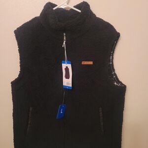 Black Zip-Up Fleece Vest